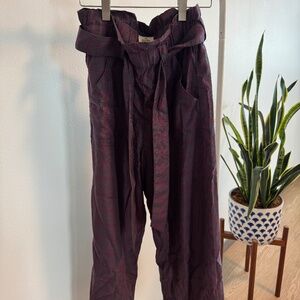 Marine Layer Plaid Paperbag Waist Pants